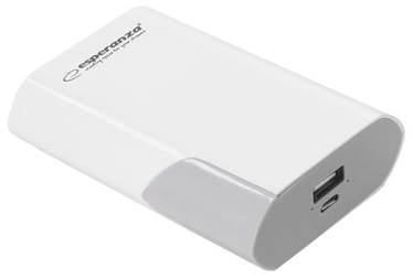 Ārējs akumulators Esperanza EMP111 Boson White Grey, 6000 mAh