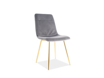 Signal Meble Eros Velvet Chair Grey/Gold