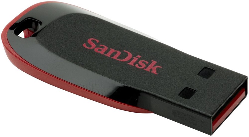 USB zibatmiņa SanDisk Cruzer Blade, melna/sarkana, 16 GB