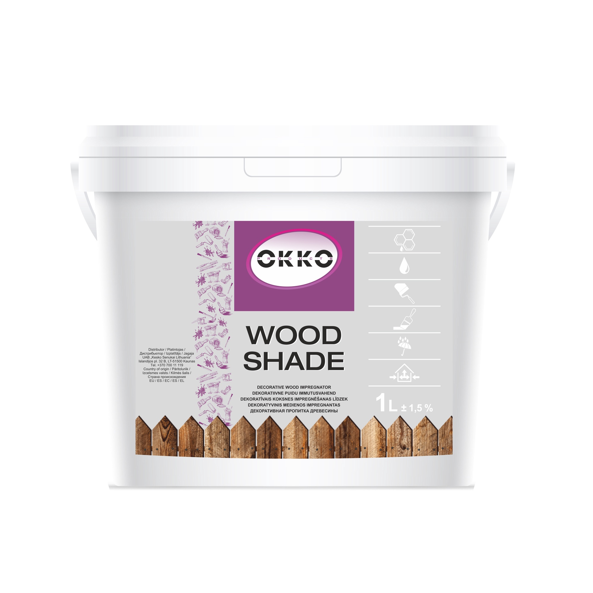 Impregnants Okko Wood Shade, oregone-priede, 1