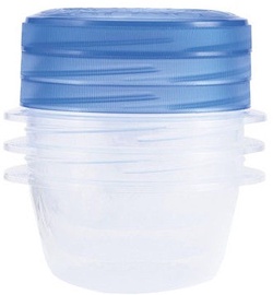 Curver Food Container Set 3PCS Round 0.5L Take Away Twist Blue
