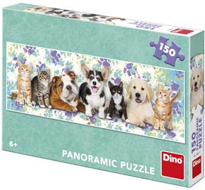Puzle Dino Panoramic Dogs & Cats 39327, 150 gab.