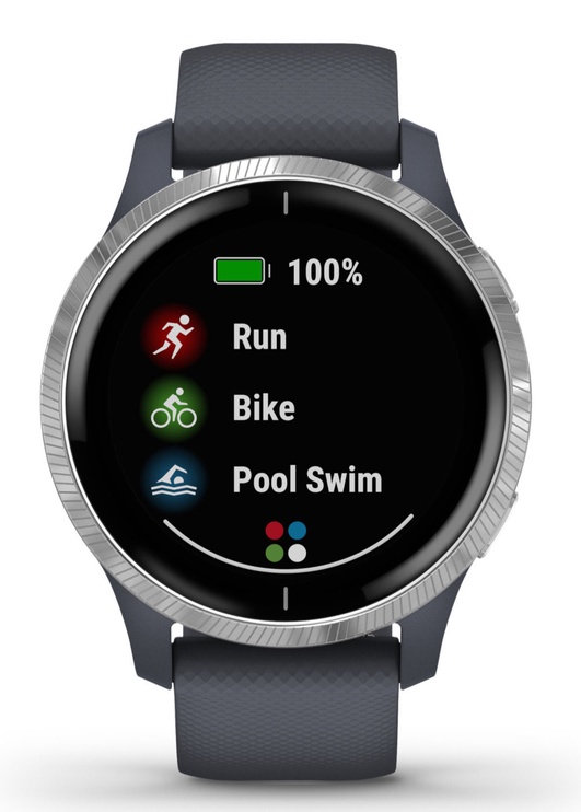 Умные часы Garmin Venu Black Slate Grey, синий/серый