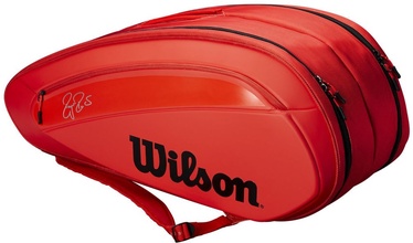 Mugursoma Wilson Federer DNA 12 Pack Tennis Bag Red, sarkana
