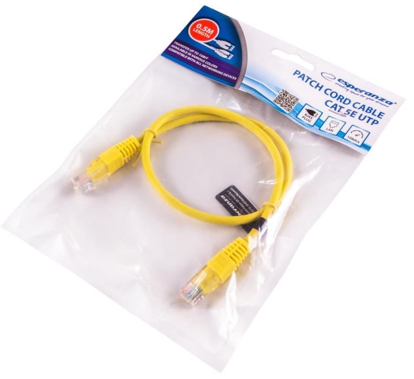 Juhe Esperanza UTP 5e RJ-45 8P8C, RJ-45 8P8C, 0.5 m, kollane