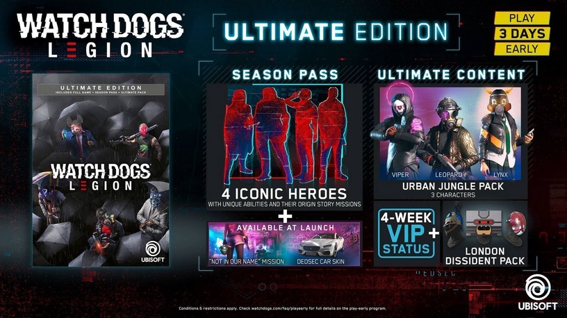 Игра для PlayStation 4 (PS4) Ubisoft Watch Dogs Legion Ultimate Edition Incl. Season Pass And Ultimate Pack