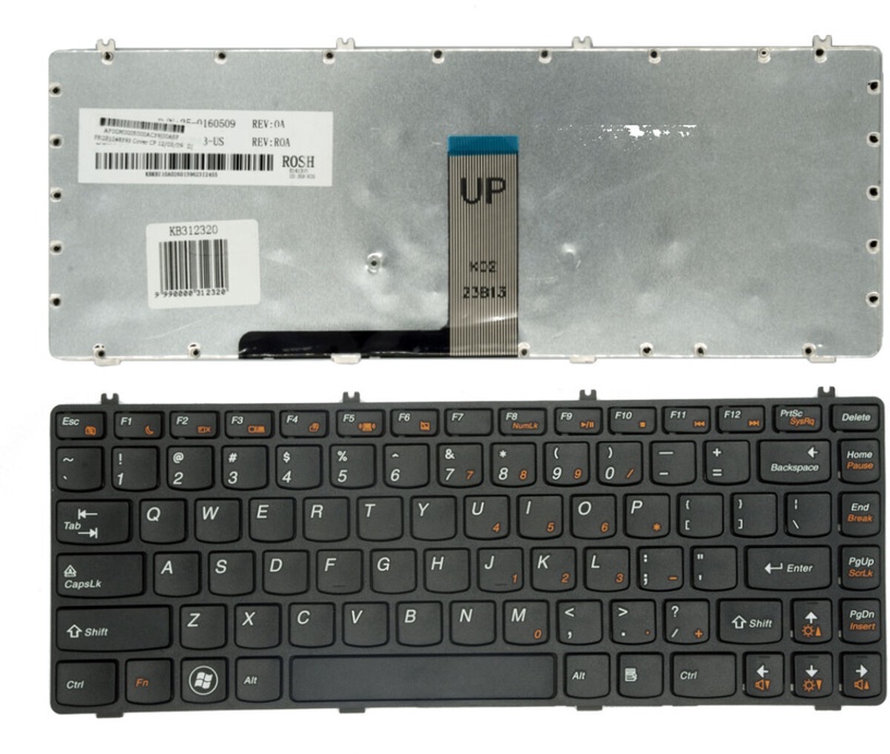 Klaviatuur Lenovo, must, juhtmeta