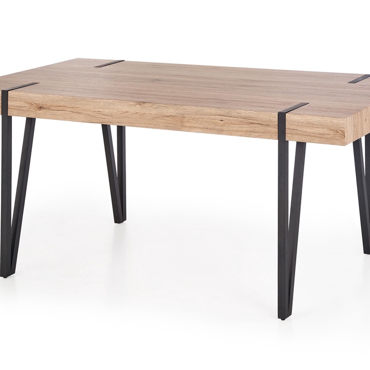 Pusdienu galds Yohann, melna/ozola, 170 cm x 90 cm x 76 cm