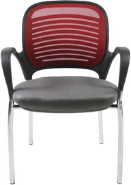 Apmeklētāju krēsls Home4you Torino 27707, sarkana/pelēka