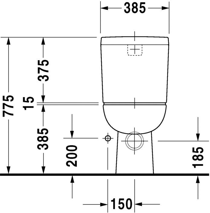 Туалет, напольный Duravit D-Code, 355 мм x 650 мм