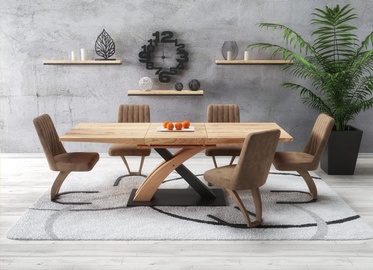 Pusdienu galds Halmar Sandor 3 Golden Oak/Black, 1600x900x770 mm