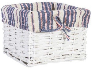 Home4you Basket Max 3 22x22xH15cm White/Blue