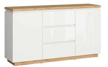 Komoda Black Red White Erla KOM2D2S White/Oak