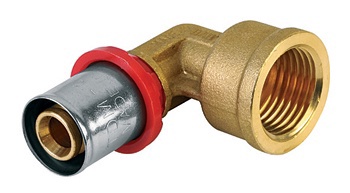 Presējams līkums TDM Brass 1670, 90 °, 18mm x 1/2", misiņš