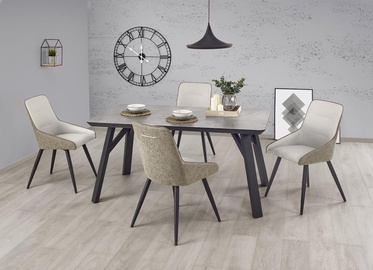 Valgomojo stalas Halmar Halifax Grey/Black, 1600x900x760 mm