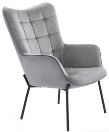 Atzveltnes krēsls Castel l, melna/pelēka, 71 cm x 97 cm x 79 cm