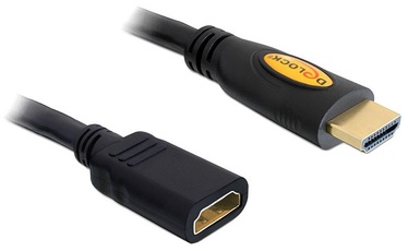 Laidas Delock High Speed HDMI HDMI male, HDMI female, 1 m, juoda