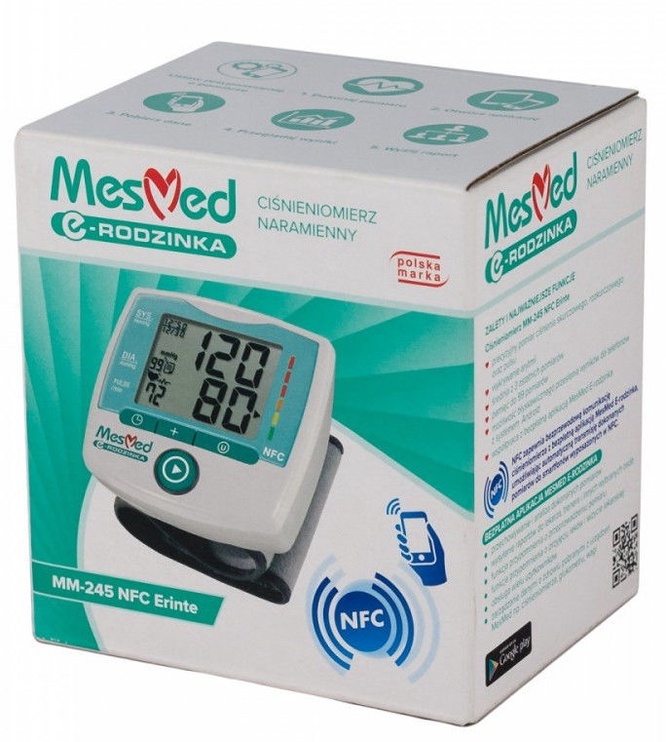 Apakšdelma asinsspiediena mērītājs MesMed MM-245 NFC Erinte, Piparmētra