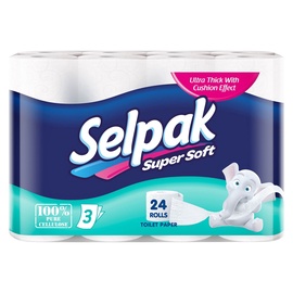 Туалетная бумага Selpak, 3 сл, 24 л.
