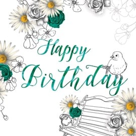 Clear Creations Green & Yellow Birthday Card CL1405