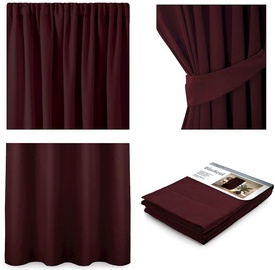 Шторы блэкаут AmeliaHome Pleat Blackout, бордо, 140 см x 245 см