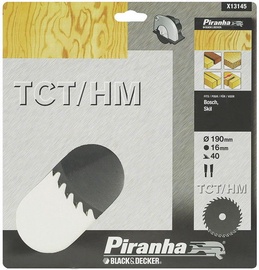 Black & Decker TCT/HM 40T Circular Saw Blade 190x16mm