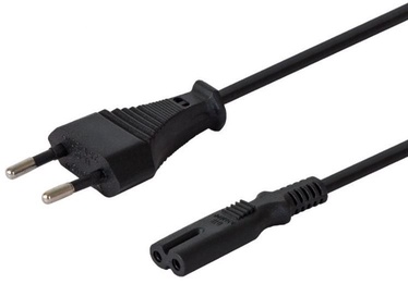 Провод Savio 2-pin / Euro plug 2pin, Euro, 1.8 м, черный