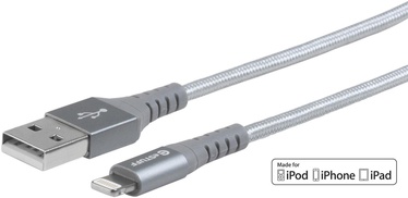 Провод Estuff, USB/Apple Lightning, 200 см, серый