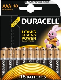 Baterijas Duracell Alkaline Long Lasting Power 18x AAA
