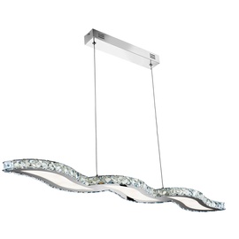 Krištolinis pakabinamas šviestuvas Searchlight Zinnia 4943-3CC, 30W LED