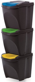 Atkritumu tvertne Prosperplast Waste Sorting, 25 l, zila/dzeltena/zaļa