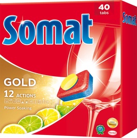 Tabletes trauku mazgājamajai mašīnai Somat Gold Lemon & Lime, 40 gab.