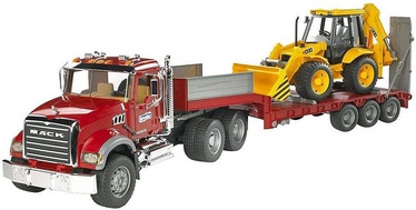 Игрушечная тяжелая техника Bruder MACK Granite Low Loader & JCB 4CX Backhoe Loader 02813, многоцветный