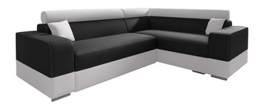 Stūra dīvāns Idzczak Meble Infinity Mini Black/White, labais, 256 x 186 x 93 cm