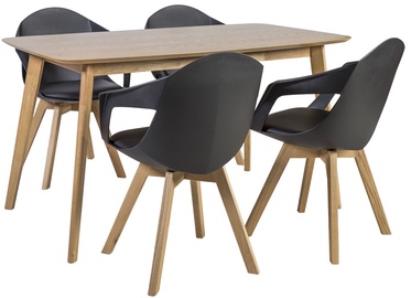 Home4you Dining Set Enrich 4 Oak/Black