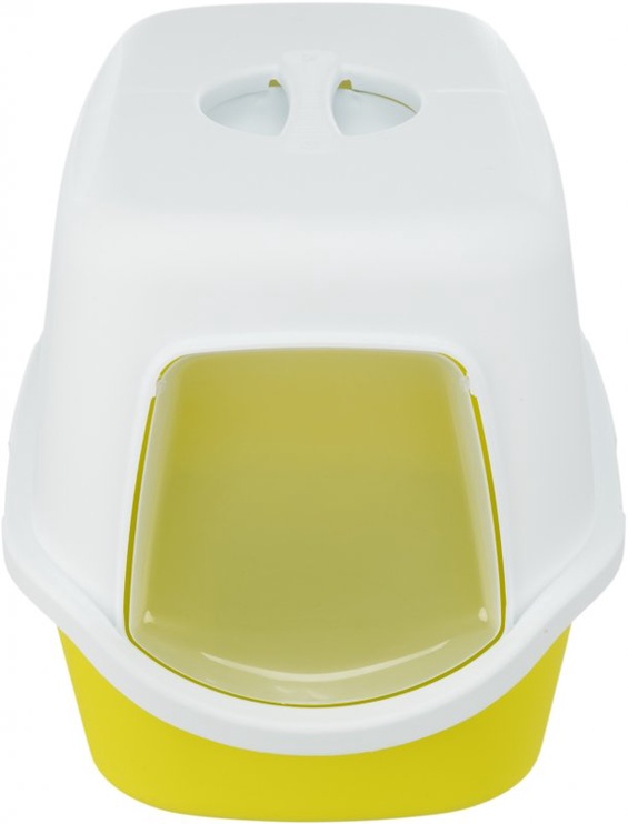 Кошачий туалет Trixie Vico 40276, белый/желтый, закрытый, 400x400x560 мм