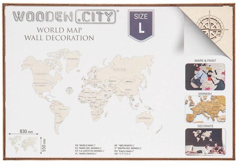 3D puzle Wooden City, 55 cm x 83 cm