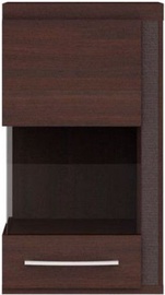 Black Red White Iberia Glass-Door Cabinet Right Chestnut Oak