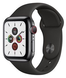 Apple Watch Series 5 40mm GPS Space Black Stainless Steel Case with Black Band Cellular