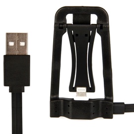 Savienojumu stacijas HQ Universal 2in1 Smart Apple Lightning Cable/Stand Black