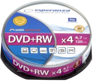 Esperanza 1022 DVD+RW 4x 4.7GB Cake Box 10 DVD's