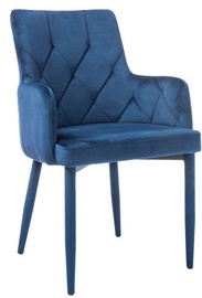 Стул для столовой Signal Meble Ricardo Velvet Navy Blue, 1 шт.