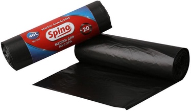 Spino Garbage Bags 10my 40l 20Pcs Black