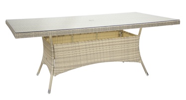 Lauko stalas Home4you Wicker Beige, 200 x 100 x 74 cm