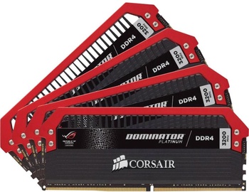 Corsair Dominator Platinum ROG Edition 32GB 3200MHz CL16 DDR4 KIT OF 4 CMD32GX4M4B3200C16-ROG