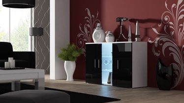 Комод Cama Meble Soho S7 120 White/Black Gloss, 120x41x80 см