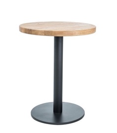 Pusdienu galds Signal Meble Puro II Natural Oak/Black, 700x700x760 mm