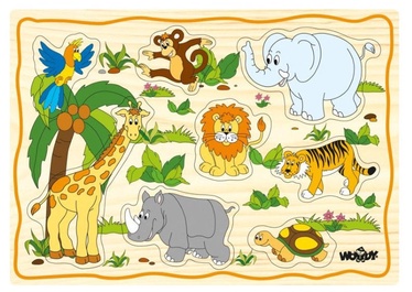 Пазл Woodyland Educational Set Exotic Animals 90252, 12 шт.