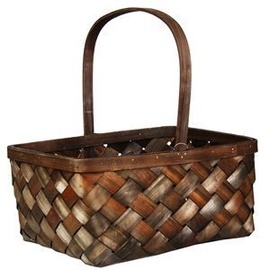 Verners Wood Basket 36x17x28/40cm Dark Brown