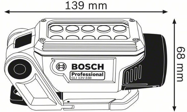Lukturi darbam Bosch, 330 lm, zila/pelēka